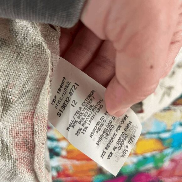 Vintage Oversized Longline Floral Linen Blend Blazer Jacket by Sag Harbor Size 1 - Picture 4 of 8